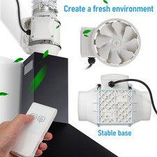 4" High Power Quiet Inline Extractor Fan for Bathroom Hydroponics Ventilation UK