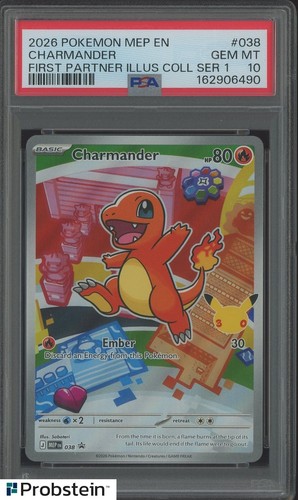 2026 Pokemon MEP EN First Partner Collection #038 Charmander PSA 10 GEM MINT