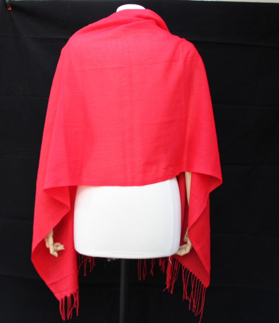 Women’s Bright Solid Red Soft Wrap Shawl Scarf Re… - image 6