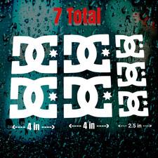 7 X Dc Shoe Vinyl Stickers Decal Jdm Euro Ski Skateboard Snowboard Jap Car Block