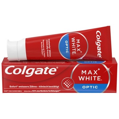 Colgate Zahnpasta Max White Optic Zahnaufhellung entfernt Verfärbungen 75 ml
