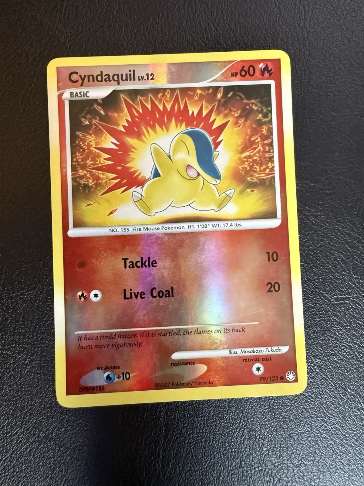 Pokémon TCG- Cyndaquil- 79/123- Reverse Holo Rare- Mysterious Treasures- LP