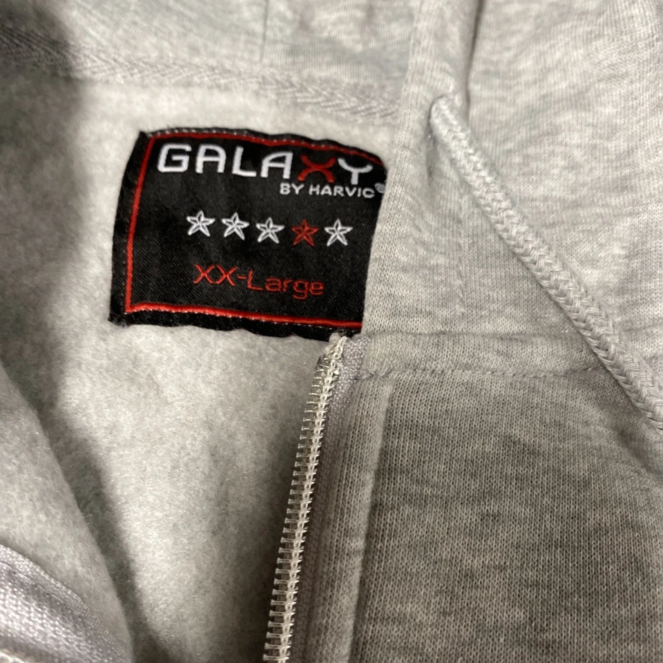 Sudadera con capucha Galaxy by Harvic para hombre talla 2XL gris jaspeado poliéster polar cremallera completa Foto 3 de 4