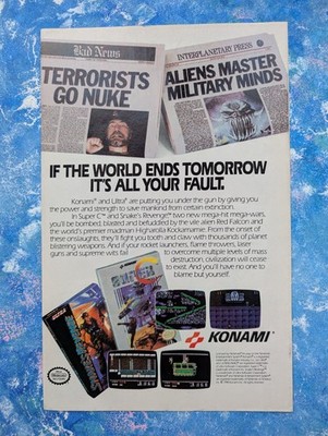 Snake's Revenge & Super C Konami/Ultra Nintendo NES 1990 Werbung - siehe Details