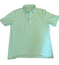 Criquet Mens Size Large Short Sleeve Polo Shirt Stretch Cotton Mint Green