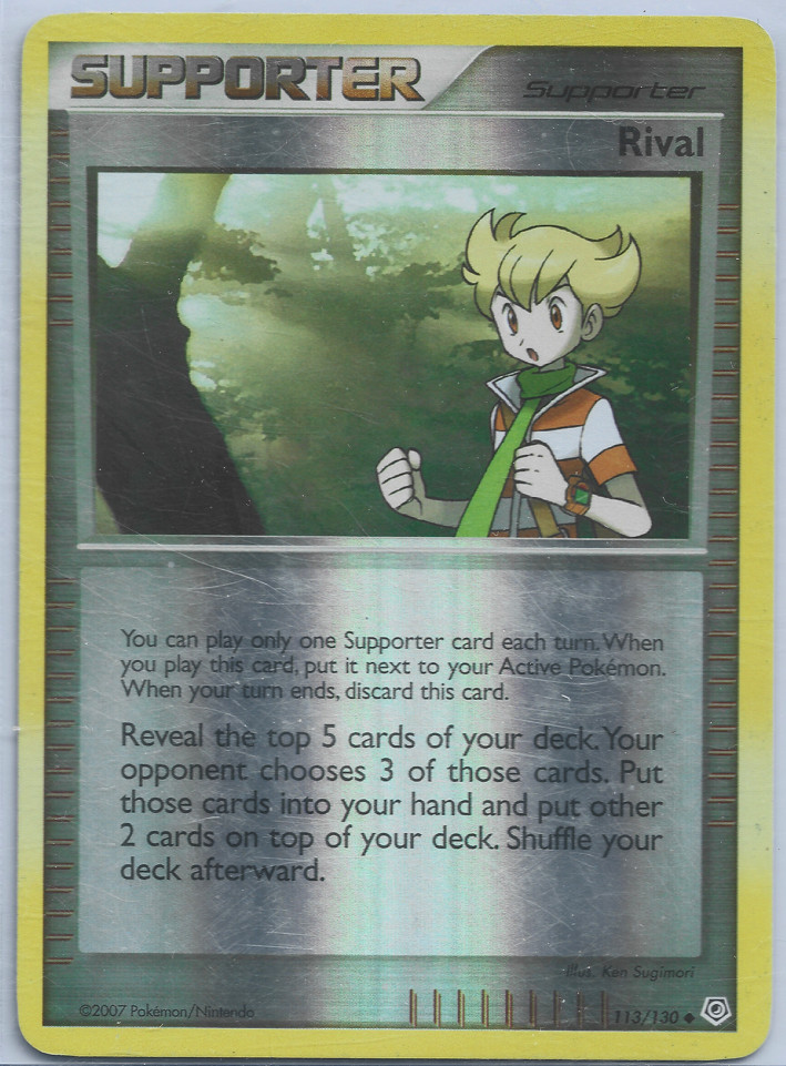 Rival 113/130 Diamond and Pearl Pokémon TCG Reverse Holo Lightly Played
