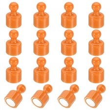 16pcs Magnets Push Pins, 0.8x0.5" Strong Fridge Magnets, Orange