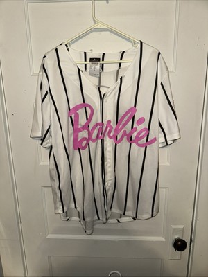 Barbie Mattel Baseball Jersey Womens L Y2K Movie Cartoon