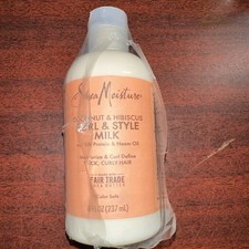 Shea Moisture Coconut Hibiscus Curl Style Milk 8 oz Silk Protein Neem Oil