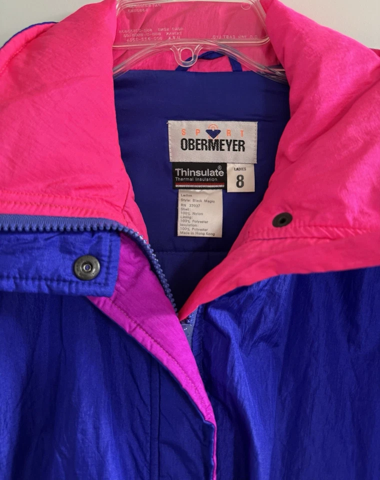 Chaqueta deportiva Obermeyer Thinsulate instalación térmica para mujer rosa púrpura talla 8  Foto 3 de 4