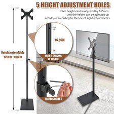 Height Adjustable 360° Rotatable TV Floor Steel Stands Mount Suitable for 14-32"