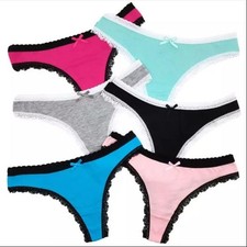 6 x Womens Sheer Spandex / Cotton Briefs - Assorted Colours Underwear Undies