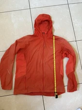Arc’teryx men’s orange lightweight full zip windbreaker hooded jacket sz XL