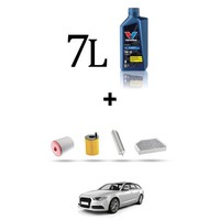 Hoffcar Wartungskit 4 Filter Und 7L ÖL FüR Audi A6 (C7) 3.0 TDI 240KW Ab 2014
