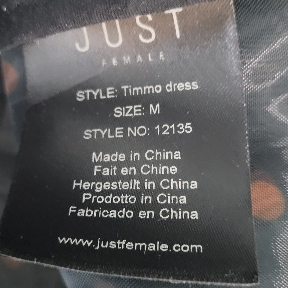 JUST Female Anthropologie Black Timmo Dress Polka Dot Sheer Puff Sleeve Medium M - Image 3 of 4