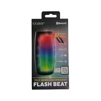 Coby Bluetooth True Wireless Speaker With Flash Beat 6 Light Modes USB NEW