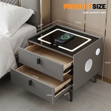 3/16 Color 2 Drawers Night Stand，Side Table with Charging Station And Speaker UK