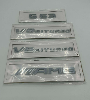 Mercedes Benz G-Class Genuine ''G63 AMG V8 Biturbo'' Emblem Badge Decal Set 2019+