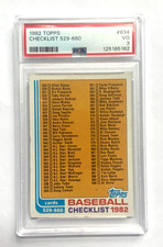 Checklist 1982 Topps 529-660 Baseball card PSA 3 #634
