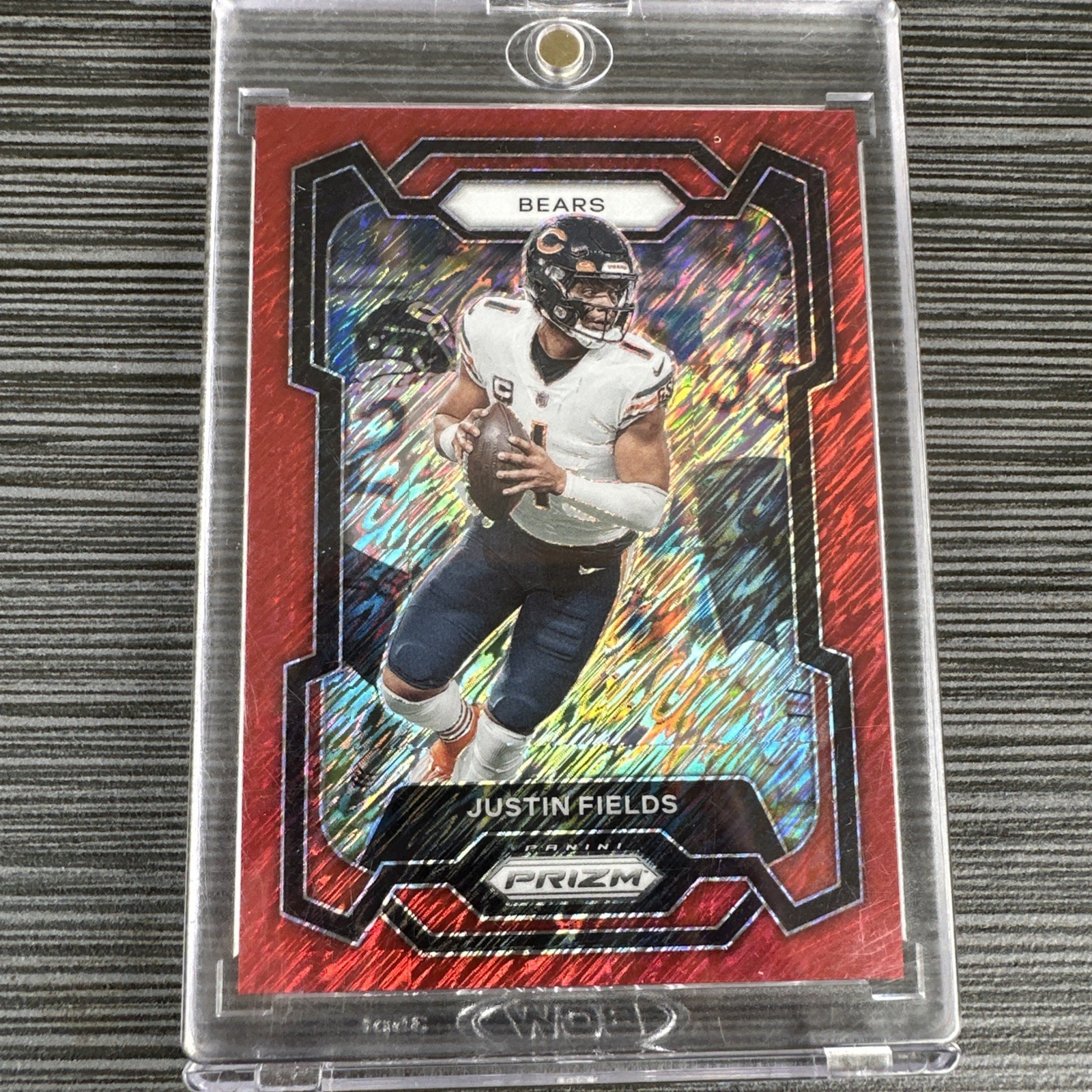 2023 Panini Prizm - Justin Fields #48 Red Shimmer Prizm /35