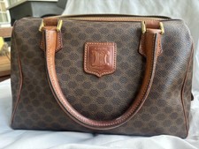 Authentic Vintage CELINE Brown Canvas Macadam...