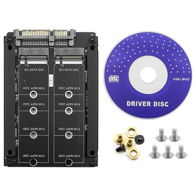 M.2 to SATA3.0 Adapter Card Dual NGFF to 7+15Pin SATA Dual SSD Consolidation...