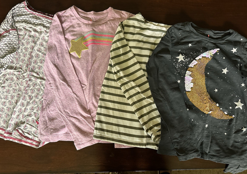 Girls Crewcuts Mixed Clothing Lot of 4 Tops Shirts Cotton Blend Stars