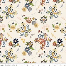 8 Per Yard CURATED BLOOMS Dance Cream Quilt Fabric C15341 by Riley Blake