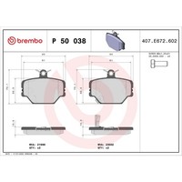 Bremsbelagsatz Brembo P 50 038, Vorne