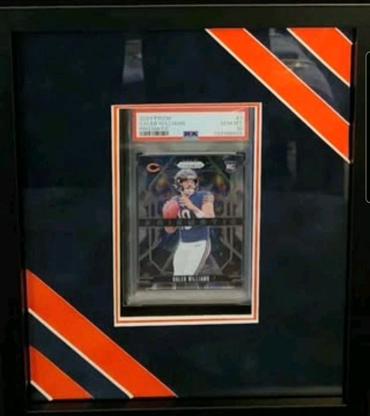 Caleb Williams #1 PRIZM Prizmatic PSA 10 Rookie (RC) LED Bears Display Frame 🔥