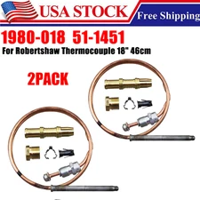 2x For Robertshaw Thermocouple 18" 46cm 1980-018 Snap Fit Universal (51-1451)