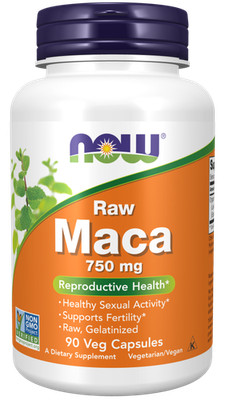 NOW Foods Raw MACA 750mg 90 Caps Sexual Health & Fertility 8/27EXP