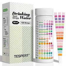 Drinking Water Test Strips 125ct 16 in 1 30s Quick Screening for Hardness, ...