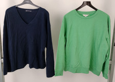 M S Men's Navy Jumper SIZE L Green Sweatshirt 2xPcs Long Sleeve NEW F2