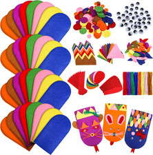 32 Pcs Hand Puppet Making Kit Felt Arts and Crafts Sock Puppet Toys Creative DIY