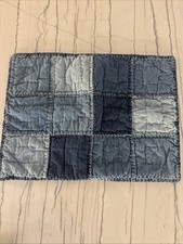 Pottery Barn Kids Blue Denim Patchwork Sham Cotton Standard Tie Closure