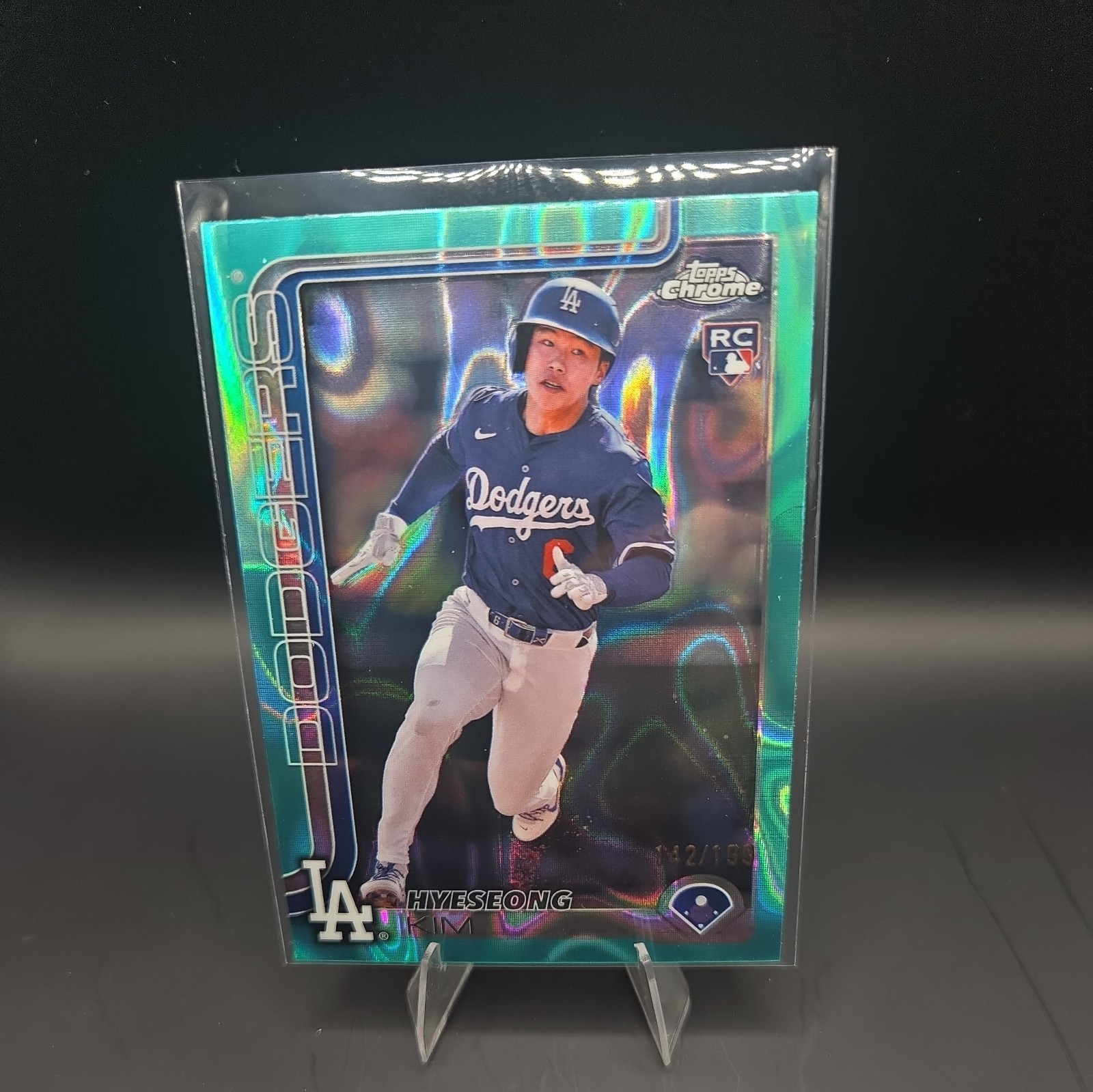 2025 Topps Chrome - Hyeseong Kim #152 Aqua Lava Refractor /199 (RC)