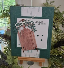STAMPIN UP CARD KIT - SLED LET IT SNOW KIT MAKES 4 #XS-370