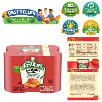 Delicious 14.5 Oz Spaghetti and Meatballs - 4 Pack for Busy Families on the Go