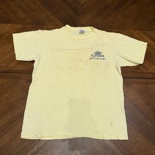 Vintage Miller Corona Extra T Shirt Yellow Baja California Mexico USA Made L