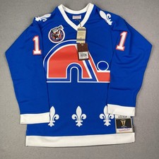Mitchell & Ness Quebec Nordiques Owen Nolan 1992-93 Blue Line Jersey Men Sz S