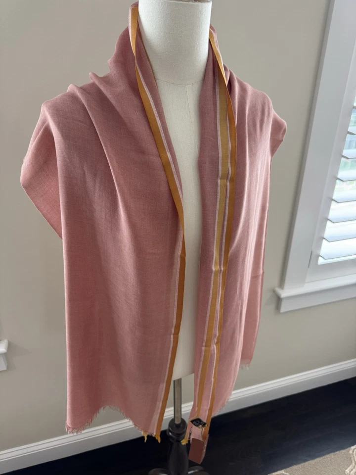 NUEVO con etiquetas! $925 LORO PIANA Algodón Cachemira Montserrat Bufanda 78" x 29" Italia Foto 2 de 4