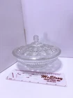 Vintage Federal Glass Candy Dish Windsor Clear with Lid Excellent No Chips