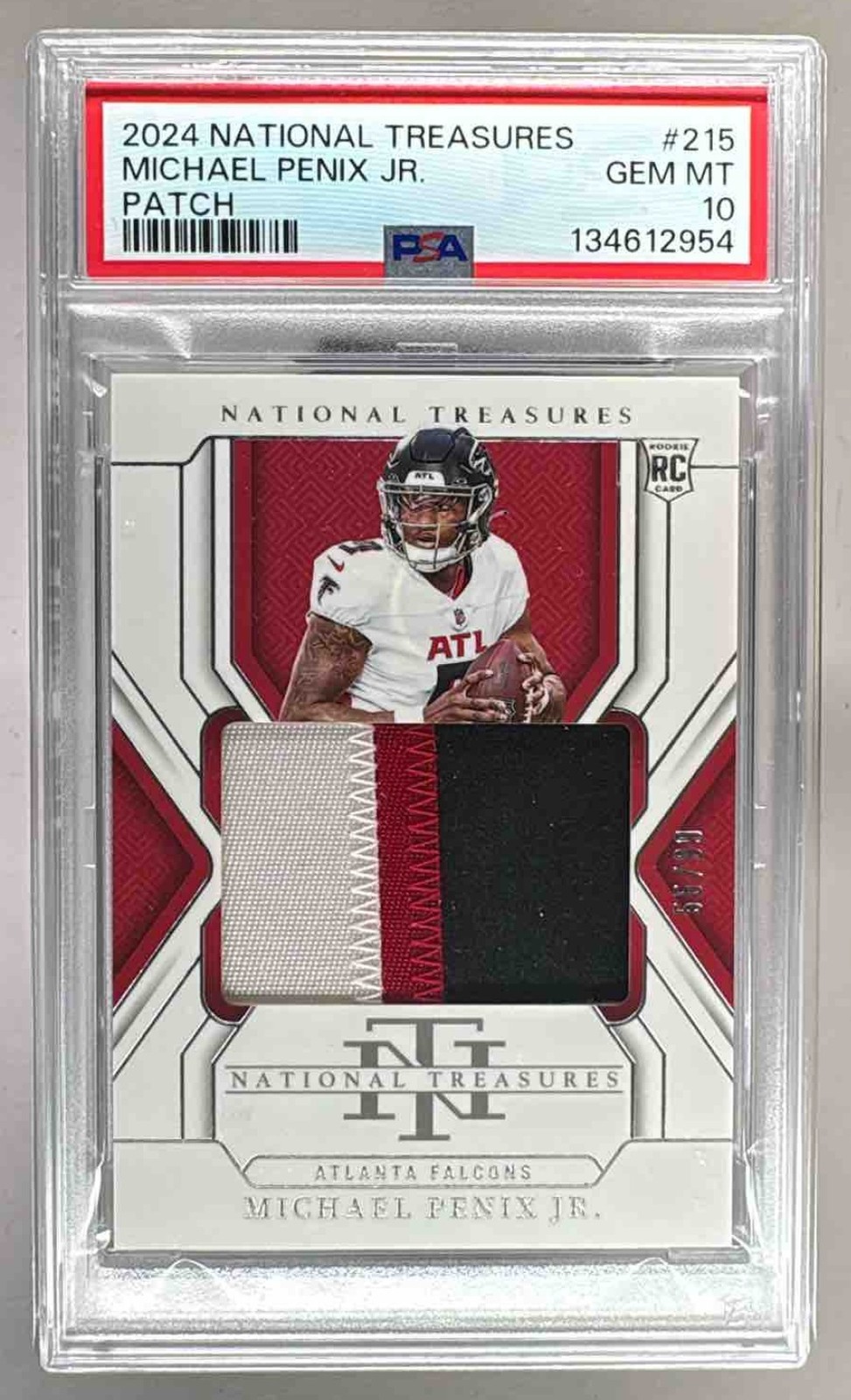 Michael Penix Panini National Treasures #215 Patch