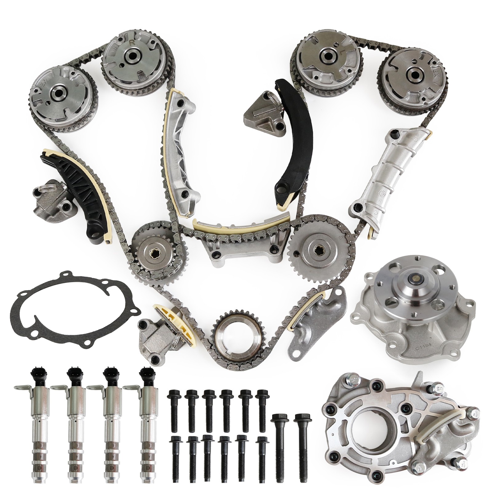 For EQUINOX CTS SRX 3.0 3.6L TIMING CHAIN KIT & WATER OIL PUMP + 4VVT CAM PHASER
