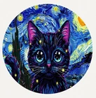 Hayleybug 1 oz Twilight Feline Starry Night silver Round w/ COA POP 15