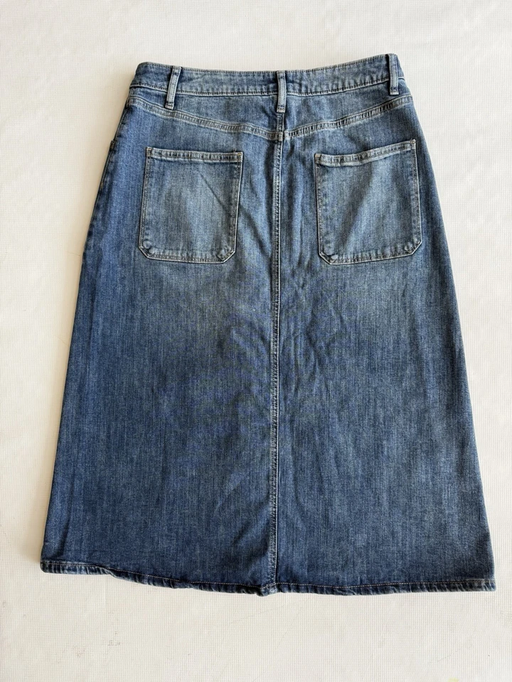 Falda Sonoma products for life para mujer Jean bolsillos tiro alto elástica línea A talla 14 Foto 4 de 4