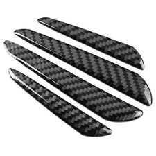 4Pcs Carbon Fiber Door Edge Guard Bumper Protector Strips Trim Cover Car