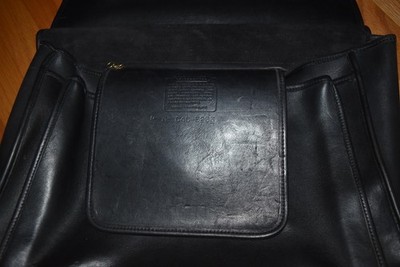 Vintage Coach Beekman 5266 Black Leather Briefcase Flap Messenger