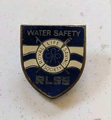 Vintage RLSS Blue Enamel Pin Badge Royal Life Saving Society Water Safety